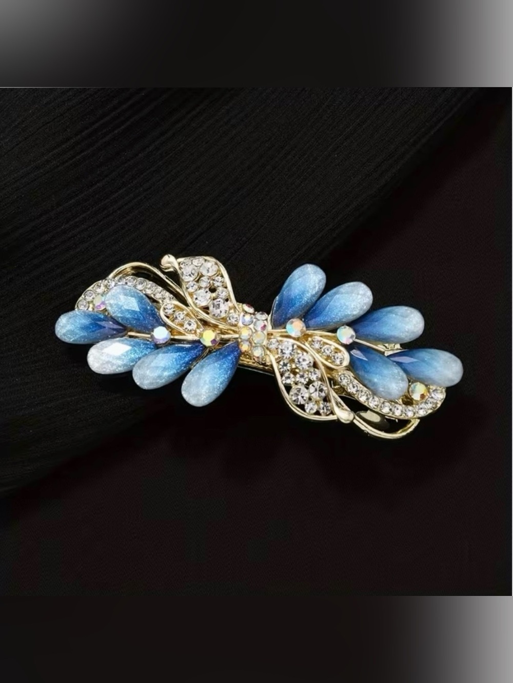 Rhinestone Embellished Barrette Hair Clip Barrette Gorgeous New Modern